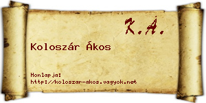 Koloszár Ákos névjegykártya