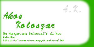 akos koloszar business card